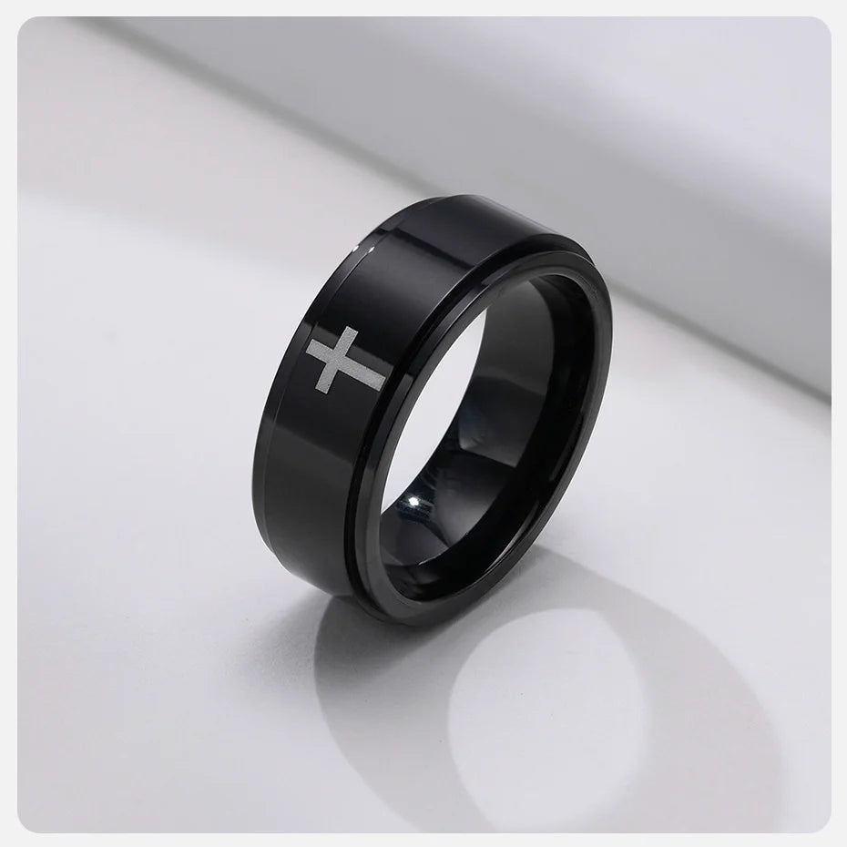 Faith Ring With Rotatable Band
